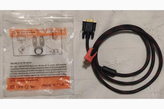 Высокоскоростной позолоченный усиленный кабель GBX HDMI-VGA- фото № 3