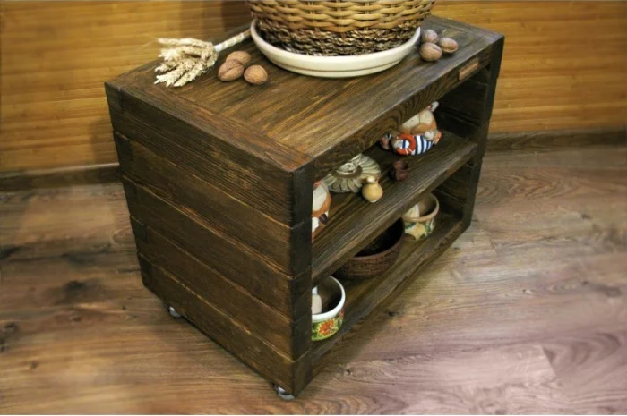 Состаривание дерева, браширование, Киев, Украина. Ящики для цветов, тумбы, подставки- фото № 2