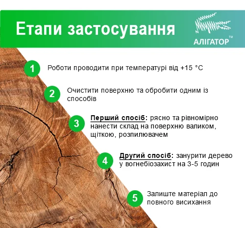 Вогнебіозахист Алігатор-1 5 л для защиты дерева- фото № 5