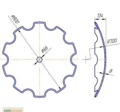 Диск бороны Фрегат БПРР, диск Фрегат, купити диски борони Фрегат у виробника- фото № 1