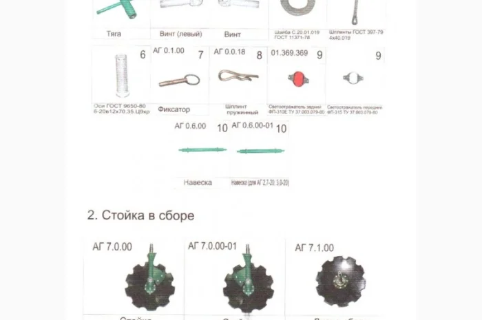 Запчасти к почвообрабатывающей технике АГ, УД- фото № 1