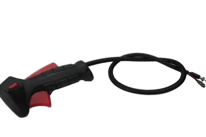 Ручка газу (без трубки) (з прямою кнопкою) (чорна) мотокоси Vitals, Limex, код 189604А- фото № 1