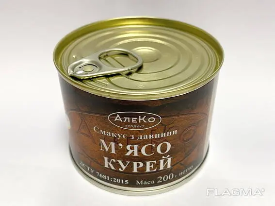 Консерви м'ясні стерилізовані "М'ясо курей у власному соку"- фото № 2
