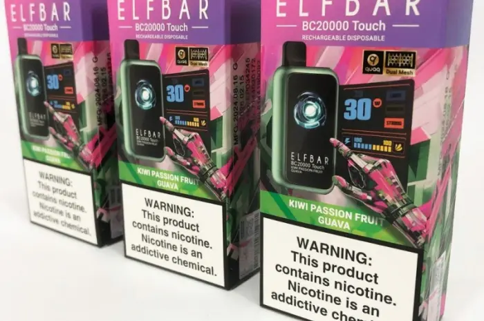 Сенсорная сигарета ELFBAR ВС 20000 тяг • Киви • Маракуйя • Гуава •- фото № 4