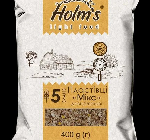 Хлопья Микс 5 злаков ТМ «Holm’s» мелкозерновые- фото № 1