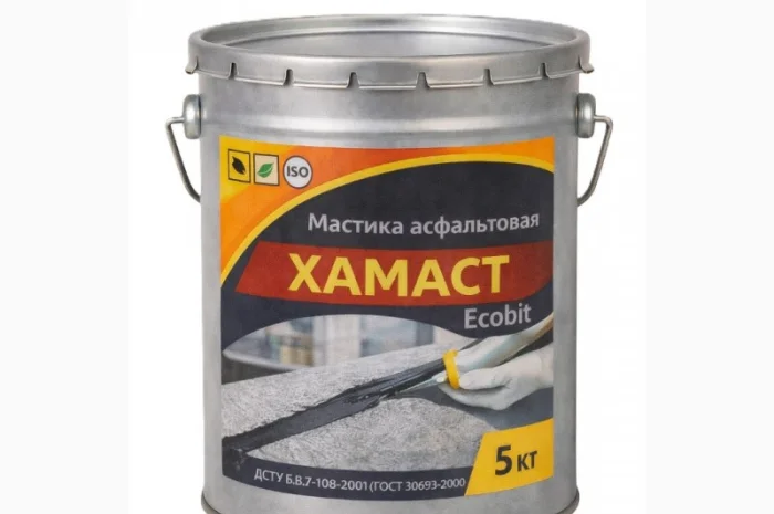 Асфальтовая мастика ХАМАСТ ЭКОБИТ 5 кг для гидроизоляции- фото № 1