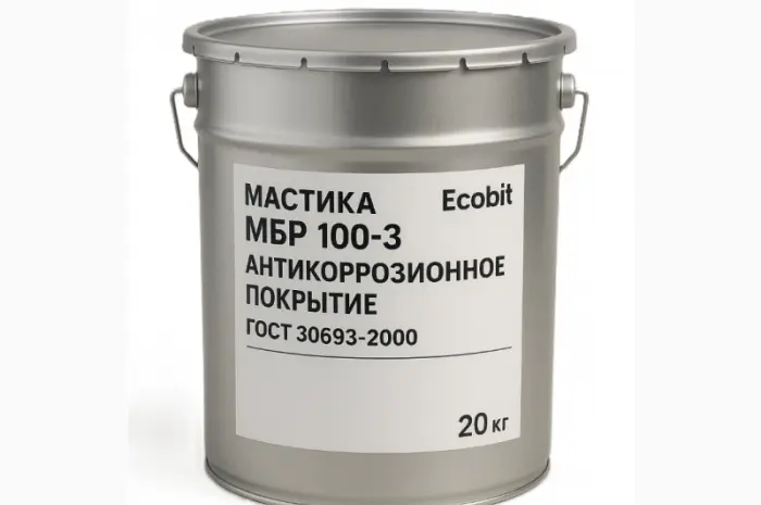 Мастика МБР 100-3 Ecobit ГОСТ 30693-2000 Антикоррозионное покрытие 20 кг- фото № 1
