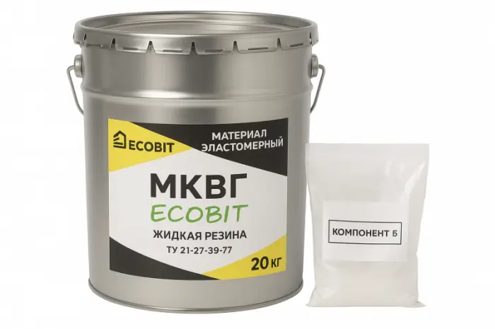 Кровельна гідроізоляційна мастика МКВГ Ecobit ТУ 21-27-39-77 Рідка Гума Покрівля- фото № 1