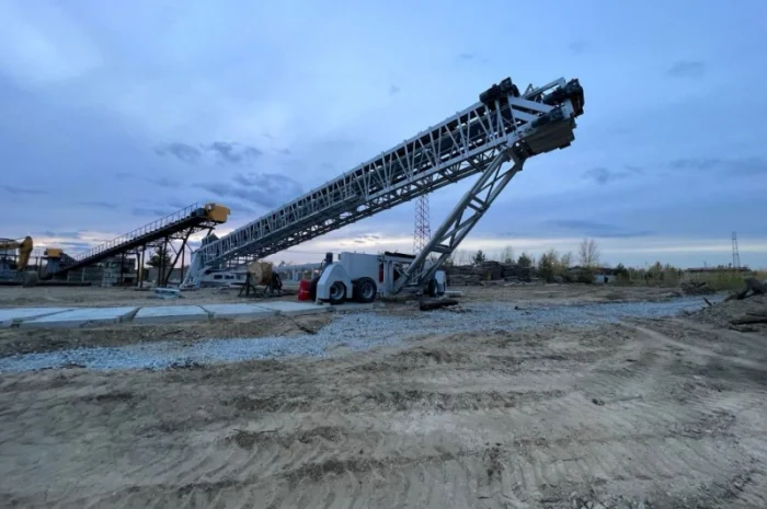 Автоматический телескопический радиальный конвейер 500 т/ч- фото № 6