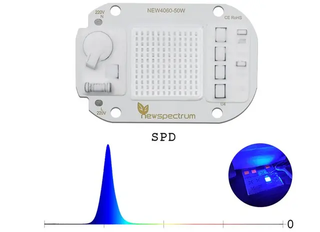 Фитоматрица 50w 220v 450-480nm фитолампа фито светодиод синий для растений рассады цветов- фото № 1